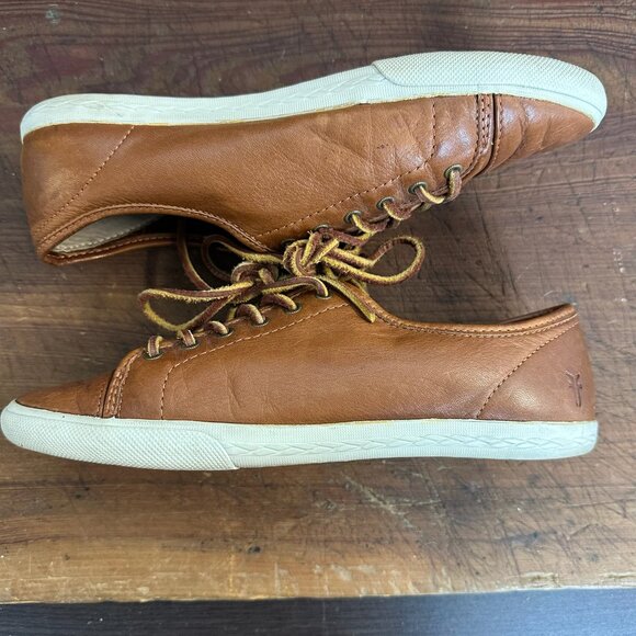 Frye Mindy Brown Leather Low Top Sneakers - Picture 6 of 11